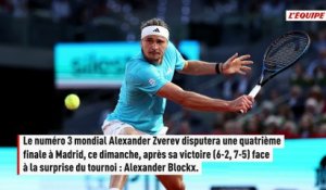 Zverev met fin au parcours d'Alexander Blockx et rejoint Jannik Sinner en finale du Masters 1000 de Madrid - Tennis - Madrid