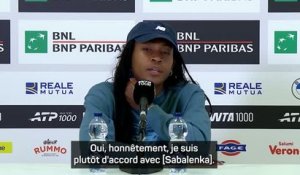 Roland-Garros - Gauff d’accord avec Sabalenka et veut prendre exemple sur la WNBA