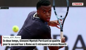 En deux temps, Giovanni Mpetshi Perricard se qualifie pour le second tour à Rome où il retrouvera Lorenzo Musetti - Tennis - Rome