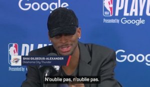Thunder - Shai Gilgeous-Alexander détend l’ambiance en conférence