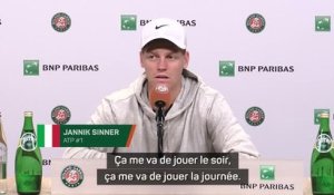 Roland-Garros - Sinner : "Ça me va de jouer le soir, ça me va de jouer la journée"