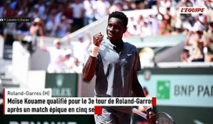 Moïse Kouame qualifié pour le 3e tour de Roland-Garros après un match épique en cinq sets face à Adolfo Daniel Vallejo - Roland-Garros (H)