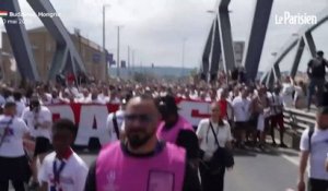 PSG-Arsenal : les supporters parisiens en marche vers le stade