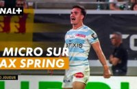 Le micro porté par Max Spring lors de Pau / Racing - Barrages TOP 14