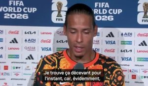 Pays-Bas - van Dijk déçu par le but encaissé en fin de match mais pas surpris par le Japon