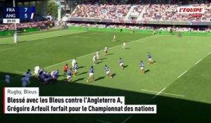 Grégoire Arfeuil forfait pour le Championnat des nations - Rugby