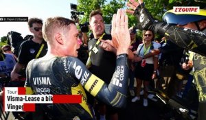 Visma-Lease a bike remporte la première étape du Tour de France, Vingegaard premier maillot jaune - Tour de France
