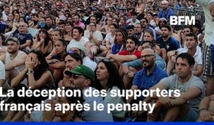 Demi-finale du Mondial: la déception des supporters français après l'ouverture du score par l'Espagne sur penalty