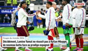 Décidément, Lamine Yamal ne réussit pas à Kylian Mbappé, de nouveau battu face au prodige espagnol - Foot - Coupe du monde 2026