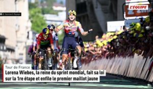 Lorena Wiebes, la reine du sprint mondial, fait sa loi sur la 1re étape et enfile le premier maillot jaune - Tour de France