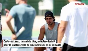 Carlos Alcaraz déclare forfait pour le Masters 1000 de Cincinnati et repousse encore sa reprise - Tennis - ATP - Cincinnati