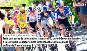 Trois coureuses de la formation française FDJ United-Suez sanctionnées à la suite d'un « comportement inconvenant » sur la 7e étape du Tour de France femmes - Cyclisme - Tour de France femmes avec Swift