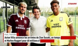 Mercato : Aston Villa annonce les arrivées de Zion Suzuki, un temps proche du PSG, et Matteo Ruggeri pour 60 millions d'euros au total - Foot - Transferts