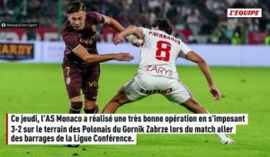 Vainqueur du Gornik Zabrze, Monaco prend une option en barrages aller de la Ligue Conférence - Foot - Ligue Conference