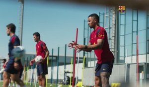 Barcelone - Les premiers pas de Gabriel Jesus à l'entraînement
