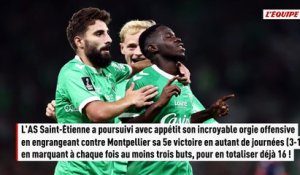 Saint-Étienne gagne son cinquième match en cinq journées contre Montpellier et caracole en tête de la Ligue 2 - Foot - Ligue 2