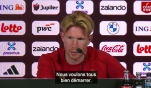 Belgique - De Bruyne : "Le plus important est de bien démarrer ce tournoi"