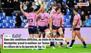 Montpellier s'offre un succès bonifié devant Toulon en Top 14 - Rugby - Top 14
