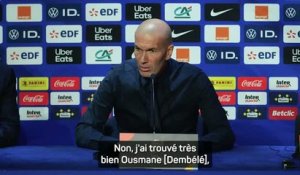 Bleus - Zidane défend Dembélé : “Je suis satisfait de ce qu’il a fait”