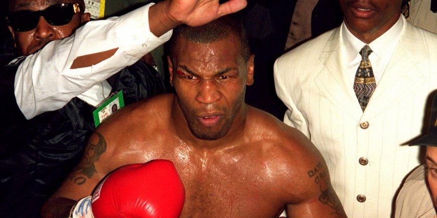 Mike Tyson lors d'un combat à Las Vegas, le 28 juin 1997.