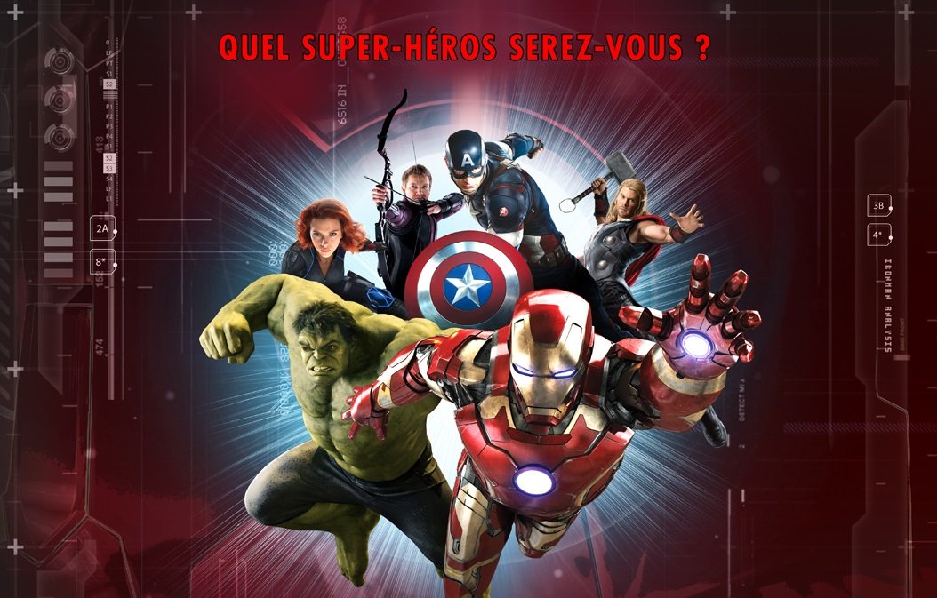 Affiche officielle de l'exposition Avengers S.T.A.T.I.O.N. sur l'esplanade de la Défense à Paris