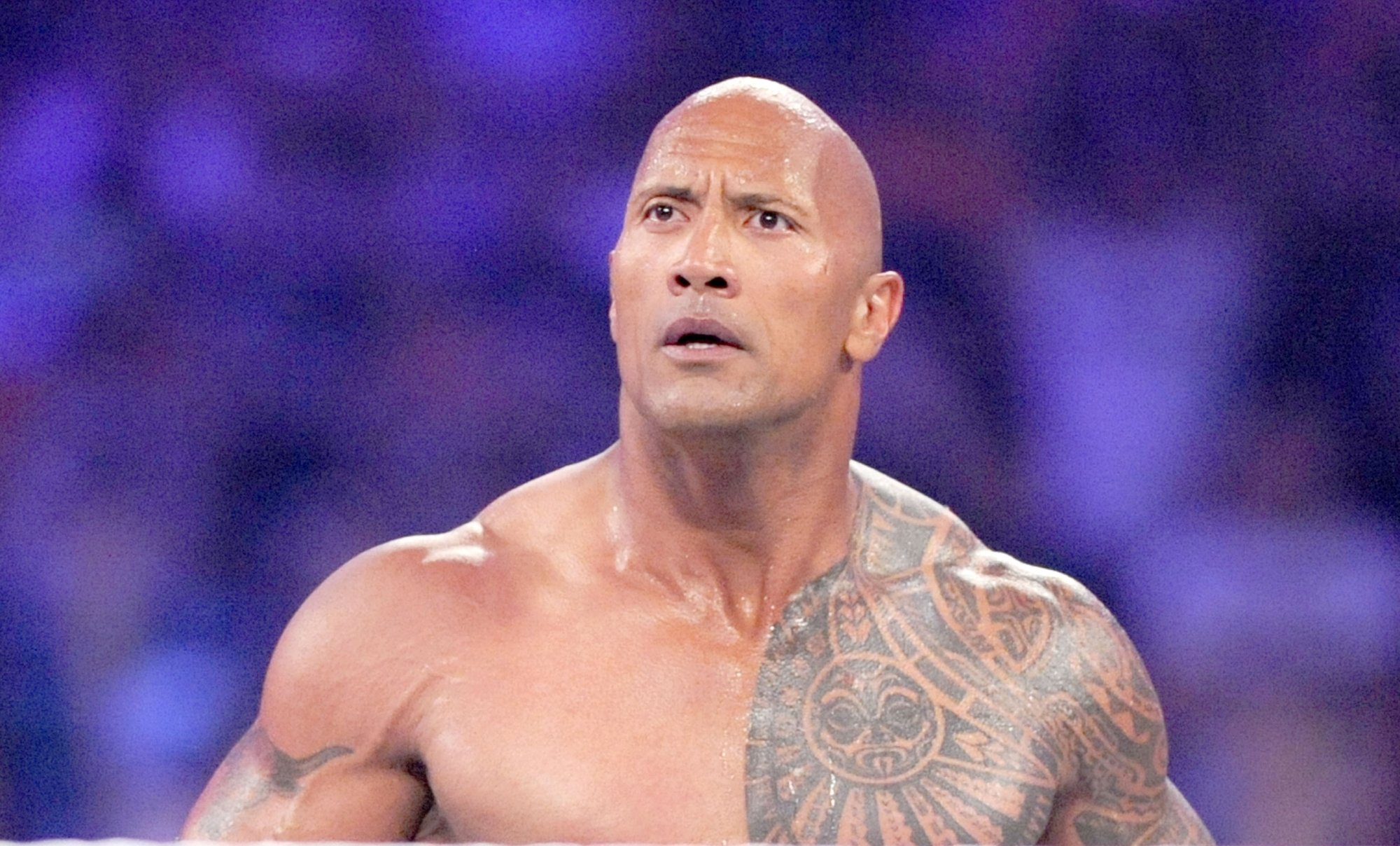 Dwayne 'The Rock' Johnson durant un match de catch à la WrestleMania de Dallas, le 4 avril 2016.