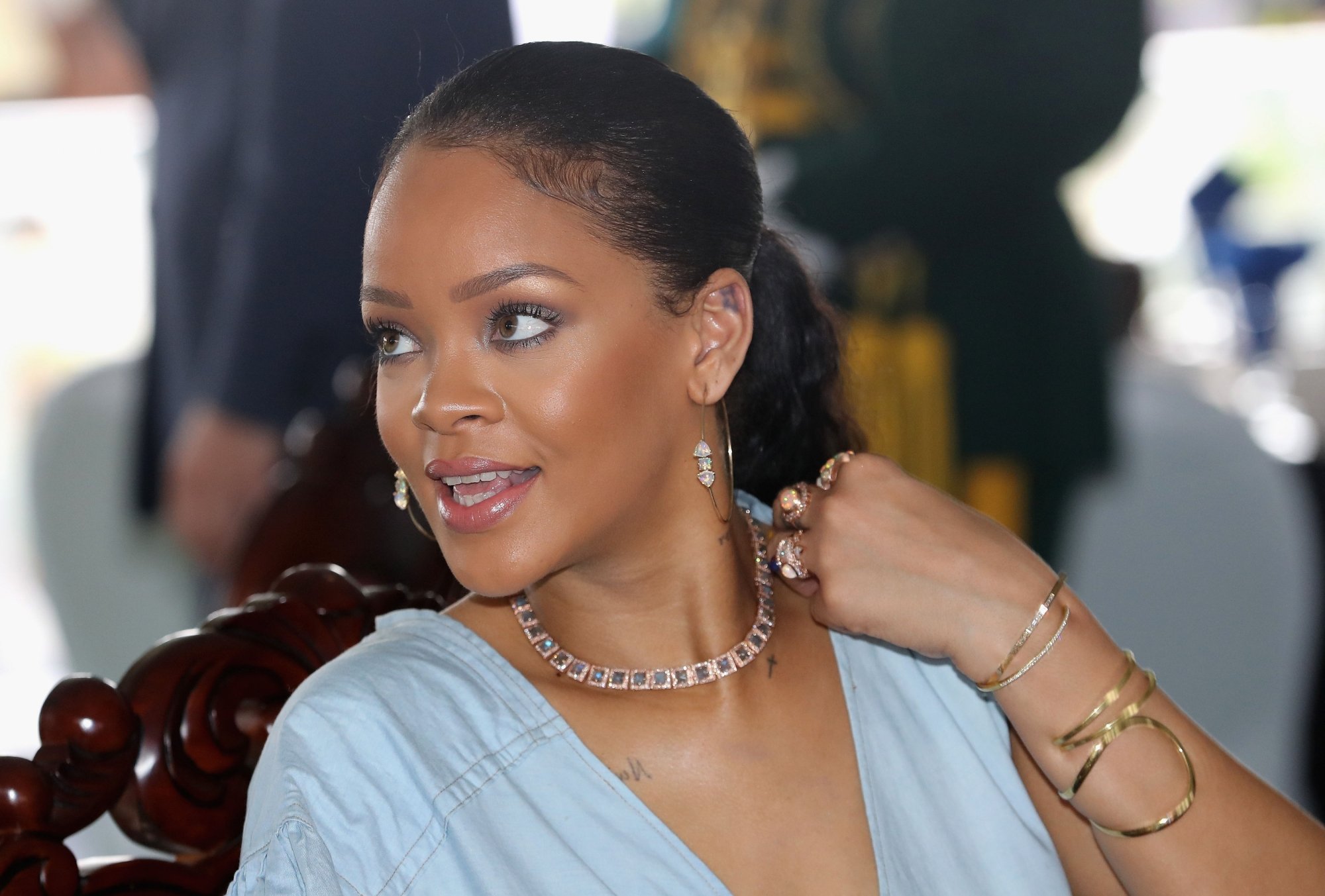 Rihanna lors du 50e anniversaire de l'Indépendance de la Barbade, le 30 novembre 2016. 