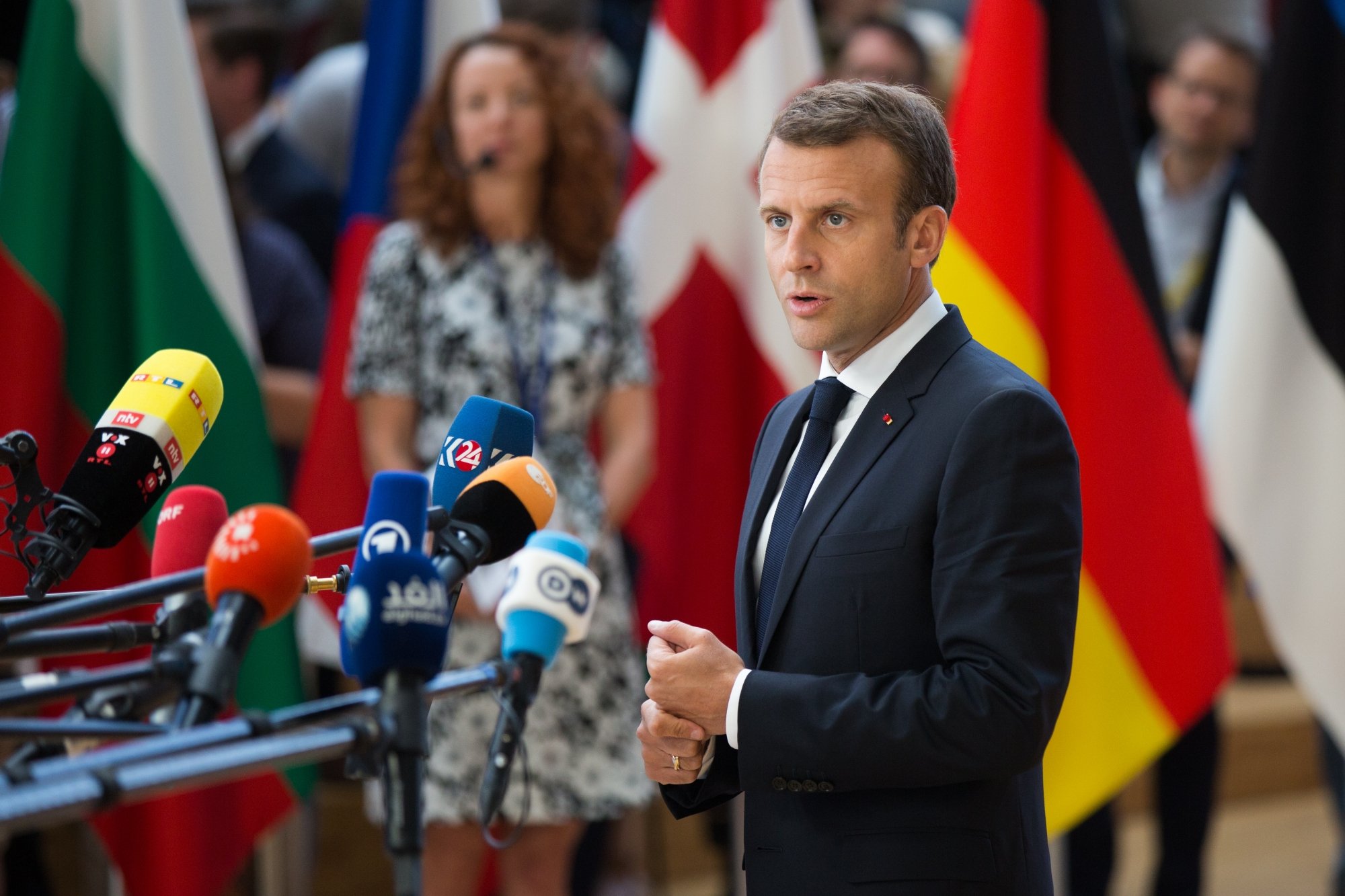 Emmanuel Macron au Conseil européen à Bruxelles, le 28 juin 2018.
