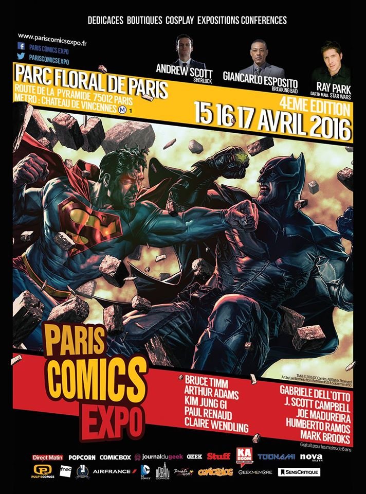 Affiche de l'édition 2016 de Paris Comics Expo.