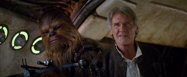 Chewbacca et Han Solo dans le film de J.J. Abrams