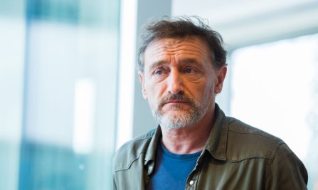 Jean-Paul Rouve durant la conférence de presse du Téléthon à Paris, le 4 novembre 2019.