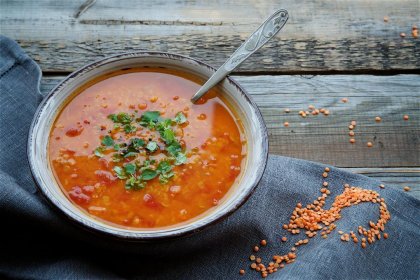 Red lentil soup with spices