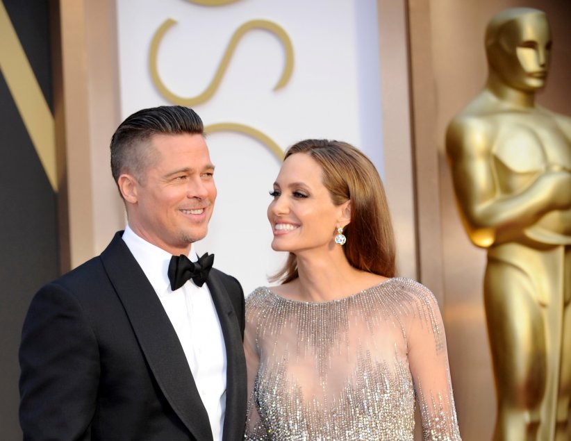 Brad Pitt et Angelina Jolie lors de la 86e cérémonie des Oscars à Hollywood, le 2 mars 2014.