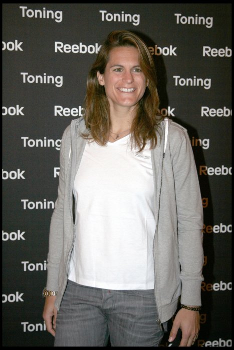 Amélie Mauresmo lors de la présentation de la nouvelle ligne Reebok au Showcase à Paris, le 17 mai 2010. 