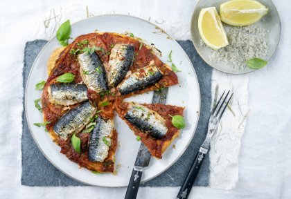 Tarte aux sardines et basilic