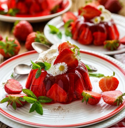 Gâteau de fraises en gelée