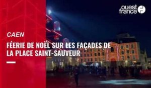 VIDEO. Féerie de Noël sur les façades de la place Saint-Sauveur à Caen
