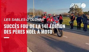 VIDEO. Aux Sables-d'Olonne, un succès fou pour la 14e édition des Pères Noël à moto