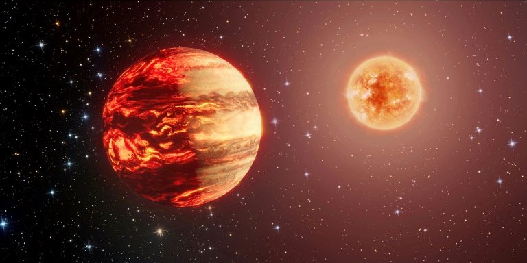 Vue artistique fournie par l'ESA le 21 juin 2024 montrant une naine brune orbitant près de son étoile hôte