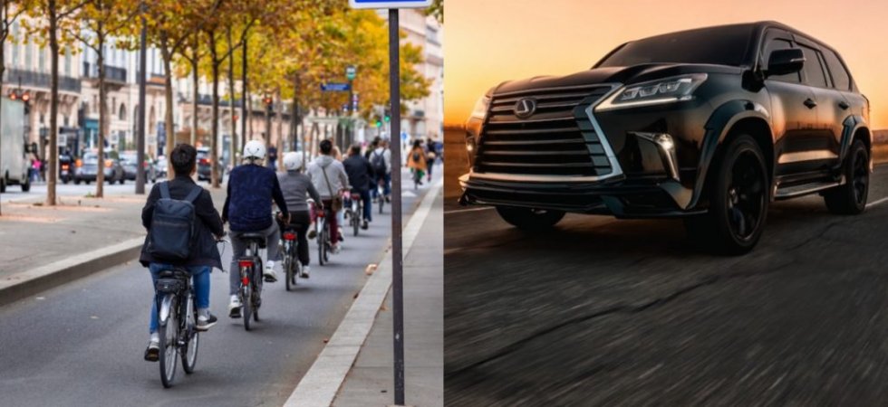 Vélo vs SUV : duel sur la route !