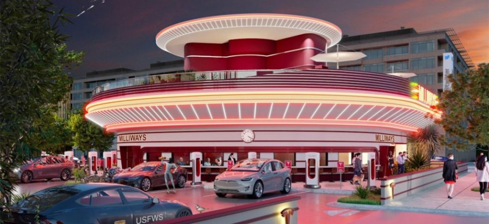Tesla va ouvrir une station de recharge avec restaurant et cinéma !