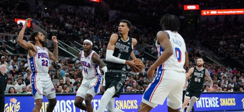 NBA : Wembanyama encore monstrueux mais les Spurs battus après deux prolongations contre Philadelphie 