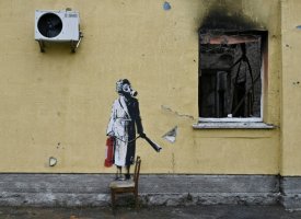 Ukraine: tentative de vol d'une oeuvre de Banksy dans la banlieue de Kiev