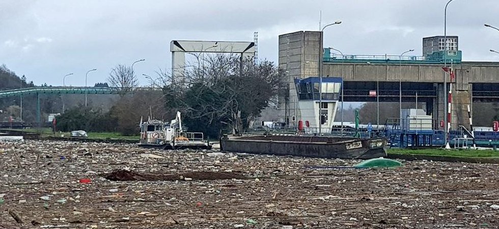 Crue de la Seine : des tonnes de déchets bloqués à Méricourt